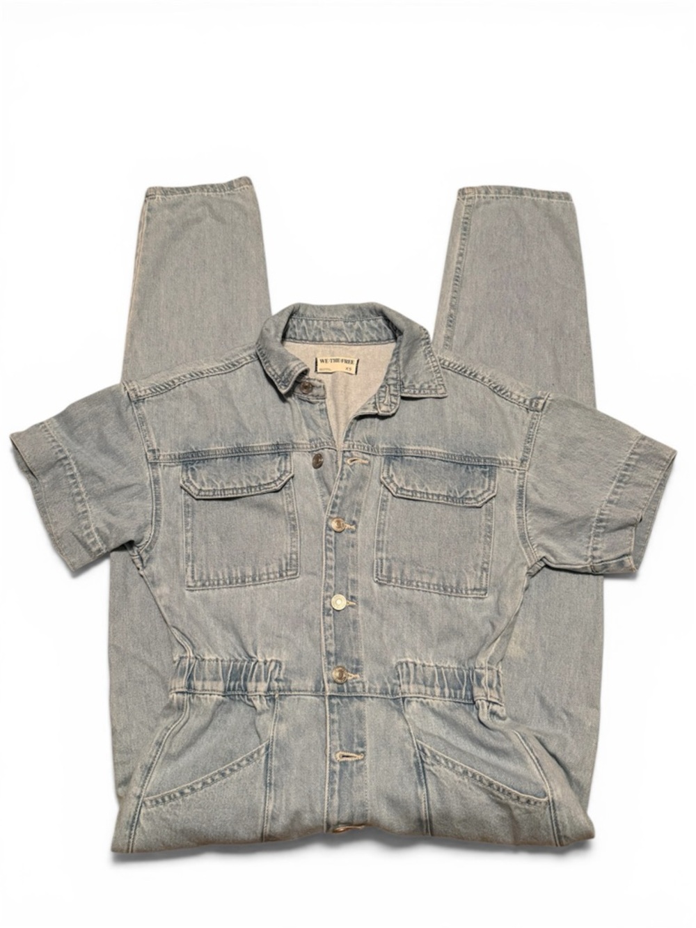 Free people Light Wash Jumpsuit